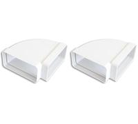 La Ventilazione CCO126B Curva Orizzontale in ABS per Tubo Rettangolare, 120x60 mm (Confezione da 2)