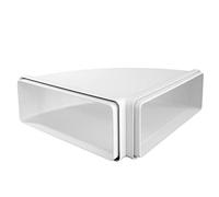 La Ventilazione CCO229B Curva orizzontale 220x90 mm - con imbocchi F/F in ABS per tubo rettangolare. Colore bianco