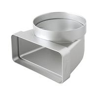 La Ventilazione CGV126AC Curva Verticale in ABS da Tubo Tondo a Rettangolare, Cromato Satinato, ø 100/120x60 mm