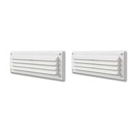 La Ventilazione CR237B Griglia di Ventilazione in Plastica Rettangolare da Sovrapporre, Bianco, 227x80 mm (Confezione da 2)