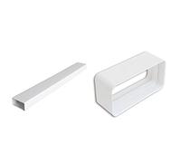 La Ventilazione Ct1126B Ct1126B-Y Tubo Per Aerazione Canalizzata Rettangolare In Pvc, 120X60 Mm, Bianco & Cg126B Giunto In Abs Per Tubi Di Aerazione Rettangolari, 120X60 Mm