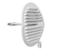 La Ventilazione GABDF125R Griglia di ventilazione tonda pieghevole in Alluminio verniciato bianco con rete antinsetti, diametro 150 mm