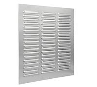 La Ventilazione GAL3030R Griglia di ventilazione rettangolare in metallo da sovrapporre con rete antisetto. Dimensioni 300x300 mm. Colore alluminio