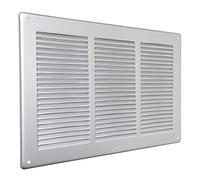 La Ventilazione GAL3424R Griglia di Ventilazione Rettangolare in Alluminio verniciato Argento, da Sovrapporre con rete antinsetti, dimensioni 340x240 mm