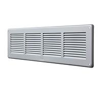 La Ventilazione GAL4014R Griglia di ventilazione rettangolare in Alluminio Argento, da Sovrapporre, con rete antinsetti. Dimensioni 440x240 mm