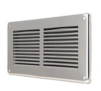La Ventilazione GIN20 Griglia di ventilazione rettangolare in Acciaio Inox430 da Sovrapporre. Dimensioni 240x140 mm