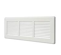 La Ventilazione GL30RB-Y GL30RB Griglia Rettangolare in lamiera verniciata bianca da Sovrapporre con rete antinsetti, dimensioni 340x140 mm, 34 x 14 x 0,5 cm