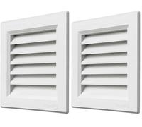 La Ventilazione GR1414B Griglia quadrata in plastica bianca da incasso con rete antinsetti, dimensioni 140x140 mm, 14 cm x 14 cm x 1,5 cm (Confezione da 2)