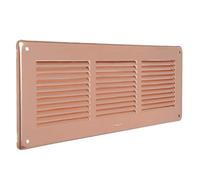 La Ventilazione GRA30R Griglia di Ventilazione in rame, Rettangolare da Sovrapporre con rete antinsetti, dimensioni 340x140 mm