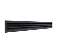 La Ventilazione P51R516N Griglia di Ventilazione rettangolare in Plastica nera da incasso con rete antinsetti. Dimensioni 515x60 mm