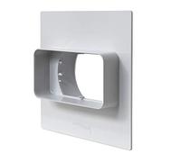 La Ventilazione PM126B Placca per Passaggi a Muro da Tubo Rettangolare a Tondo, 120x60 mm - 100 mm. Colore bianco
