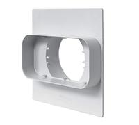 La Ventilazione PM157100B Placca per Passaggi a Muro da Tubo Rettangolare a Tondo, 150x70 mm - 100 mm. Colore bianco