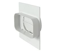 La Ventilazione PMV157100B Placca per Passaggi a Muro da Tubo Rettangolare a Tondo con Valvola di Non Ritorno, 150x70 mm - 100 mm