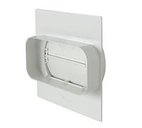 La Ventilazione PMV157B Placca per Passaggi a Muro da Tubo Rettangolare a Tondo con Valvola di Non Ritorno, 150x70 mm - 125 mm