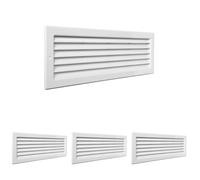 La Ventilazione PR3713B PR3713B-Y Griglia Plastica Rettangolare da Incasso, Bianco, 370x130 mm, Passaggio aria 85 cm² (Confezione da 4)