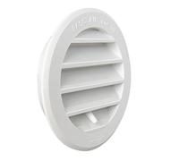 La Ventilazione T8DRB Griglia Plastica Tonda da Incasso, Bianco, 96 mm