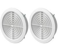 La Ventilazione TF16RB-Y TF16RB Griglia Tonda in Plastica da Incasso con rete antinsetti, Bianca, diametro 178 mm, fori ø 160 mm (Confezione da 2)