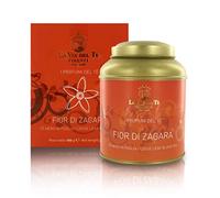 La Via del tè Fior di Zagara, tè Nero Profumato all'Arancia, tè Nero in Foglia con Scorze d'Arancia e Fiori d'Arancio in Barattolo di Latta, 100 Grammi