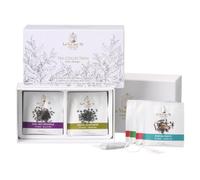 La via Del Tè - TEA COLLECTION COLONIAL - Confezione Regalo Assortita di 12 filtri di Tè in cotone impreziosita da pattern floreale in argento