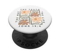 La Via La Verità La Vita Giovanni 14:6 | Retro Floreale PopSockets PopGrip Adesivo