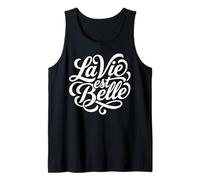 La Vie EST Belle Francese Vita Bella Script Canotta