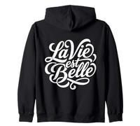 La Vie EST Belle Francese Vita Bella Script Felpa con Cappuccio