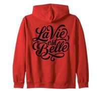 La Vie EST Belle Francese Vita è Bella Script Felpa con Cappuccio
