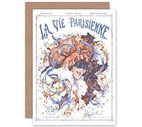 La Vie Parisienne Celebrate Carnival 1919 Magazine Cover Sealed Greeting Card Plus Envelope Blank inside Parigi Carnevale Copertina della rivista Copertina