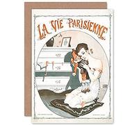 La Vie Parisienne Post War Christmas Magazine Cover Sealed Greeting Card Plus Envelope Blank inside Parigi Guerra Cristo Copertina della rivista Copertina