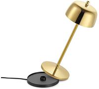 LA VILLE LUMIÈRE THETA Designed by Zafferano Lampada LED da Tavolo Senza Fili, Lampada Touch Portatile Ricaricabile da Esterno/Interno, Dimmerabile Protezione IP65, Durata 9h H30 cm. (Oro Lucido)