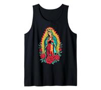 La Virgen di Guadalupe con Rose e Aura Dorata Canotta