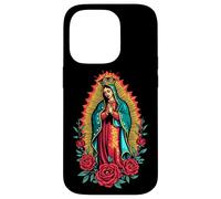 La Virgen di Guadalupe con Rose e Aura Dorata Custodia per iPhone 14 Pro