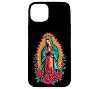 La Virgen di Guadalupe con Rose e Aura Dorata Custodia per iPhone 15 Plus