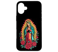 La Virgen di Guadalupe con Rose e Aura Dorata Custodia per iPhone 16 Plus