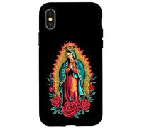 La Virgen di Guadalupe con Rose e Aura Dorata Custodia per iPhone X/XS