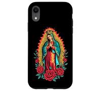 La Virgen di Guadalupe con Rose e Aura Dorata Custodia per iPhone XR