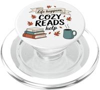 La vita accade, le letture accoglienti aiutano l'autunno, libri e caffè PopSockets PopGrip per MagSafe