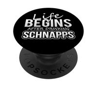 La vita del bevitore di grappa inizia dopo aver bevuto grappa PopSockets PopGrip Adesivo