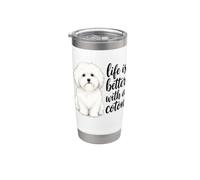 La vita del cane Coton è migliore con i detti del proprietario di Coton Bicchiere termico in acciaio inox doppia parete