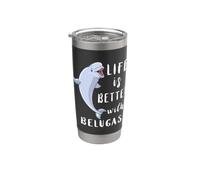 La vita delle balene beluga è migliore con la balena artica bianca dei Beluga Bicchiere termico in acciaio inox doppia parete