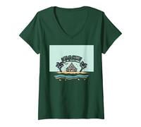 La Vita è Breve Comprare Il Beach House Coastal Dream Maglietta con Collo a V, Donna, Verde Foresta, XL