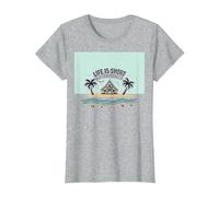 La Vita è Breve Comprare Il Beach House Coastal Dream Maglietta, Donna, Grigio Melange, 3XL