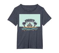 La Vita è Breve Comprare Il Beach House Coastal Dream Maglietta, Donna Plus-Size, Pervinca, 3X