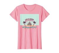 La Vita è Breve Comprare Il Beach House Coastal Dream Maglietta, Donna, Rosa, 3XL
