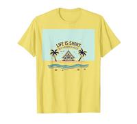 La Vita è Breve Comprare Il Beach House Coastal Dream Maglietta, Uomo, Limone, 3XL