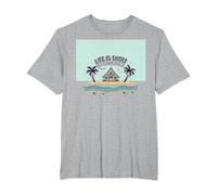 La Vita è Breve Comprare Il Beach House Coastal Dream Maglietta, Uomo Taglie Grandi, Grigio Melange, 3X Tall