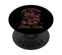 La vita è breve Mangia più Tacos Raccoon Love PopSockets PopGrip Adesivo
