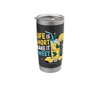 La Vita È Breve, Rendila Dolce - Amanti del Limone Bicchiere termico in acciaio inox doppia parete
