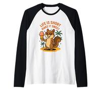 La vita è breve Rendila dolce scoiattolo divertente Maglia con Maniche Raglan