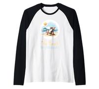 La vita è davvero bella Beach is My Happy Place Penguin Vintage Maglia con Maniche Raglan